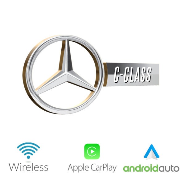 Mercedes benz c class wireless carplay android auto system with backup camera option