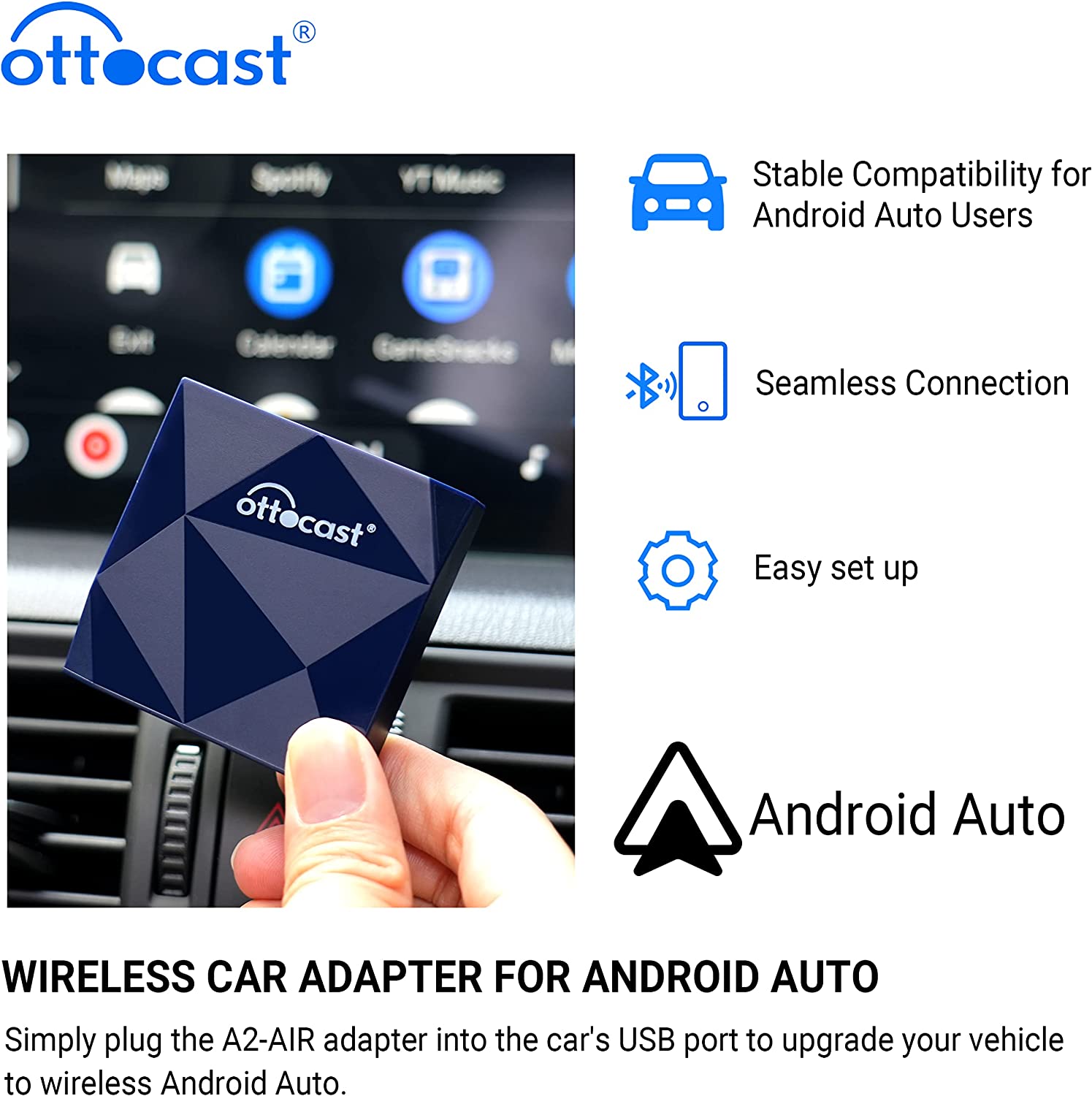 Wireless Android Auto Adapter - Convert Wired Android Auto to Wireless